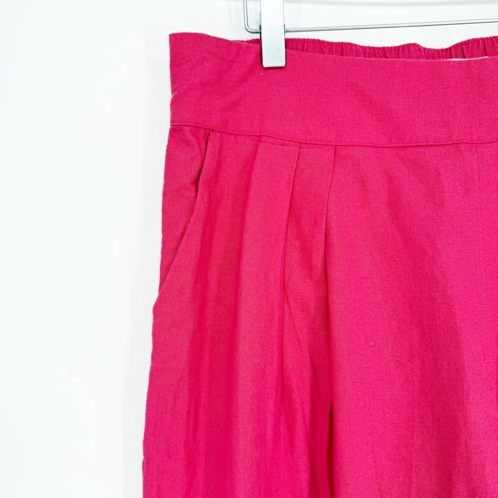 NWT Abercrombie & Fitch Wide Leg‎ Linen Blend Pull On Pants L Pink - Picture 5 of 8